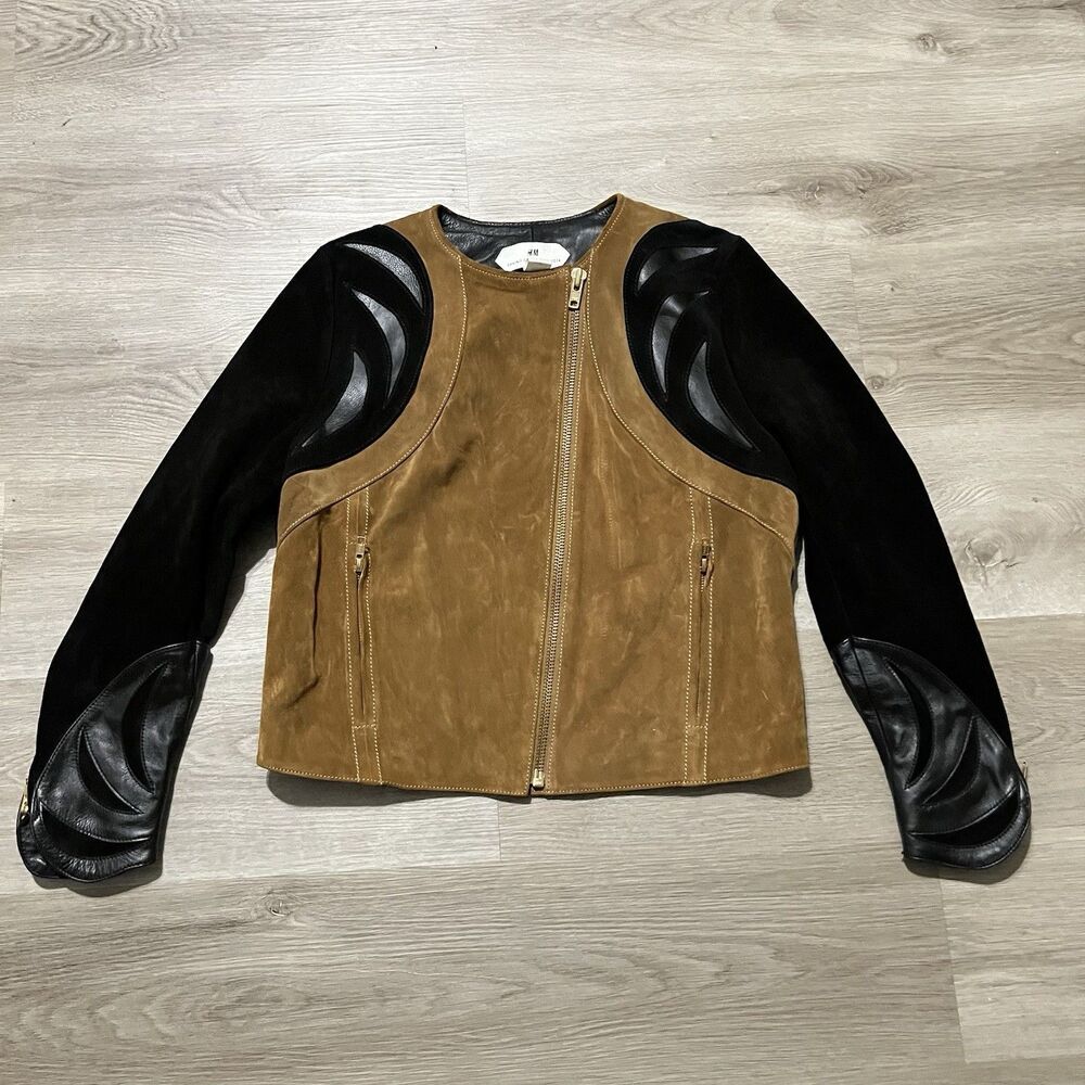 H&M Spring Collection 2014 Leather Suede Jacket Women Size 12